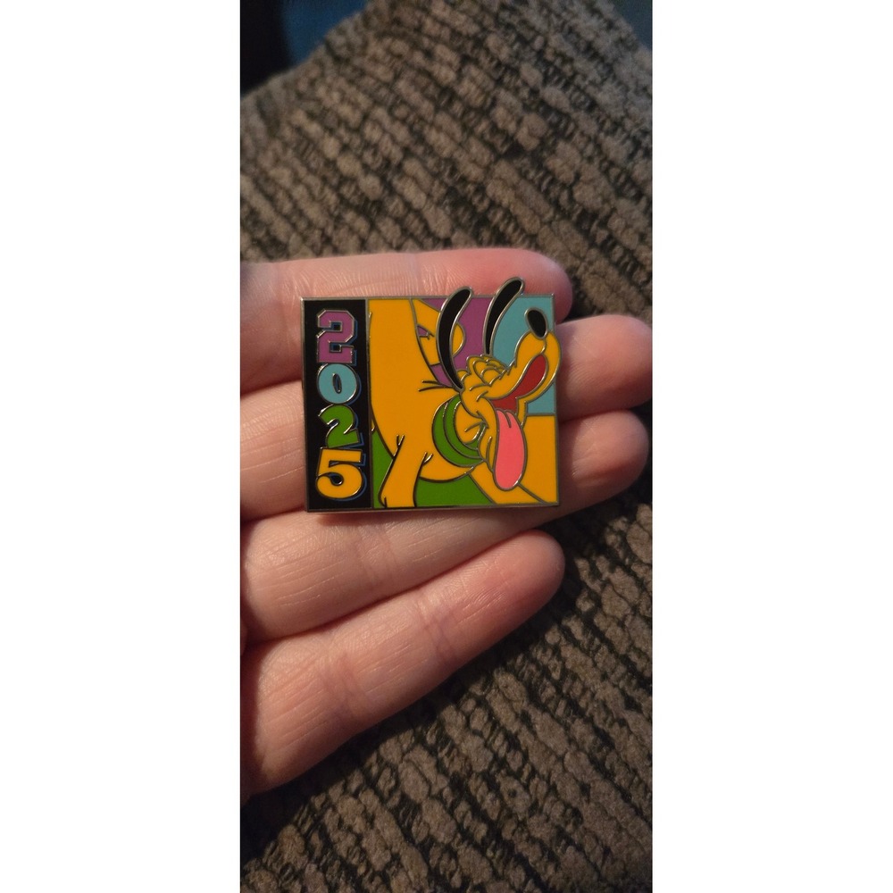 Disney Parks Pluto 2025 Trading Pin Multi Color Enamel Mickey Head Backing